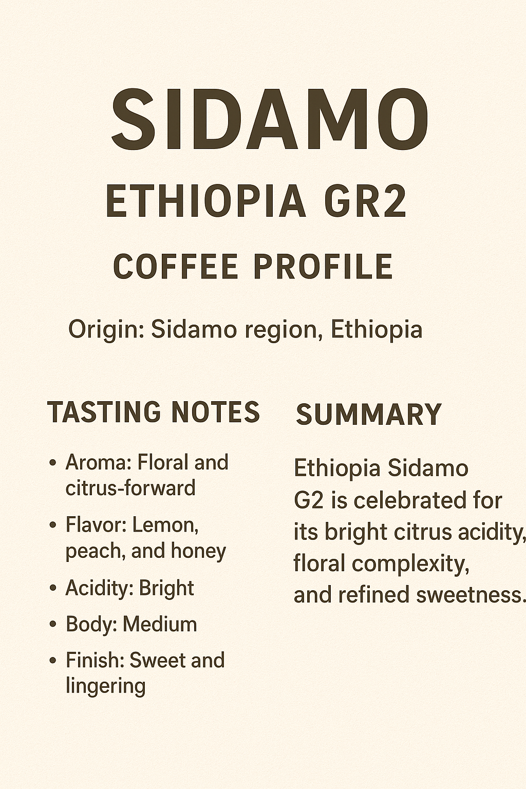 Sidamo Ethiopian Grade 2